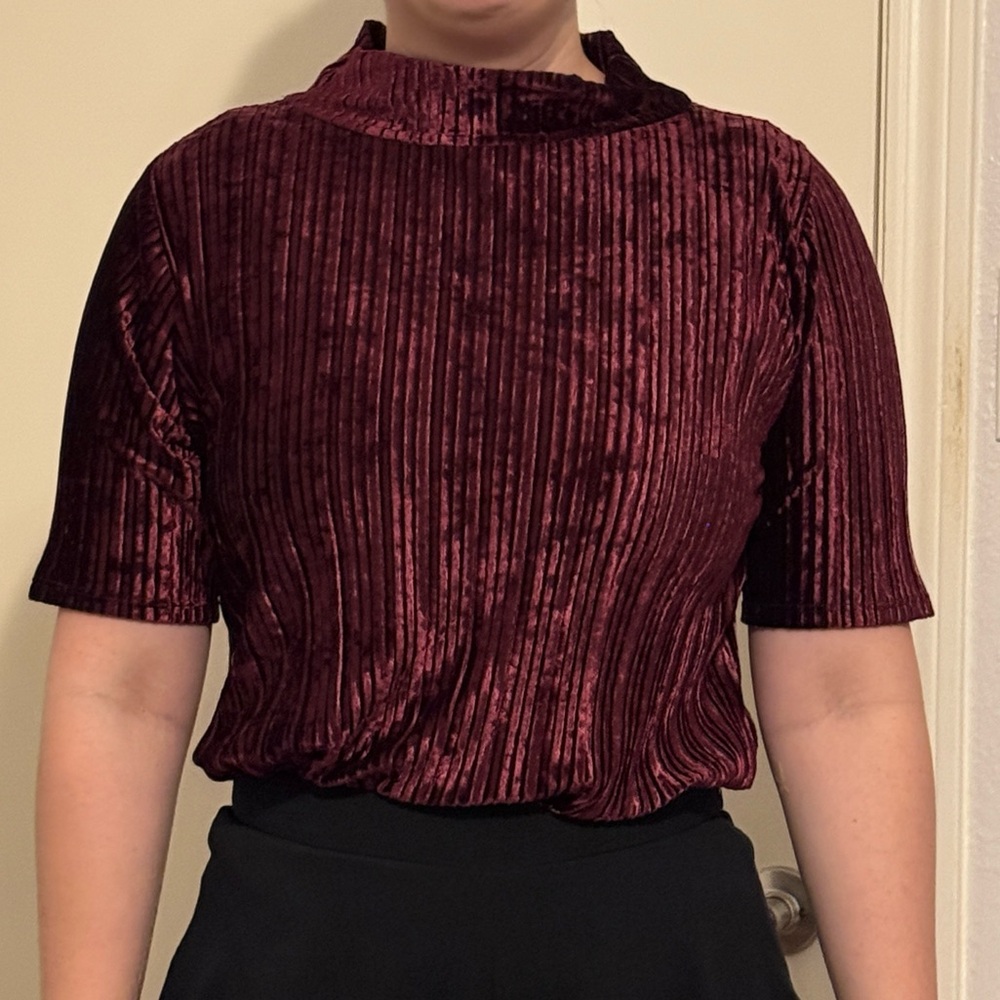 Loft Burgundy Metallic shirt